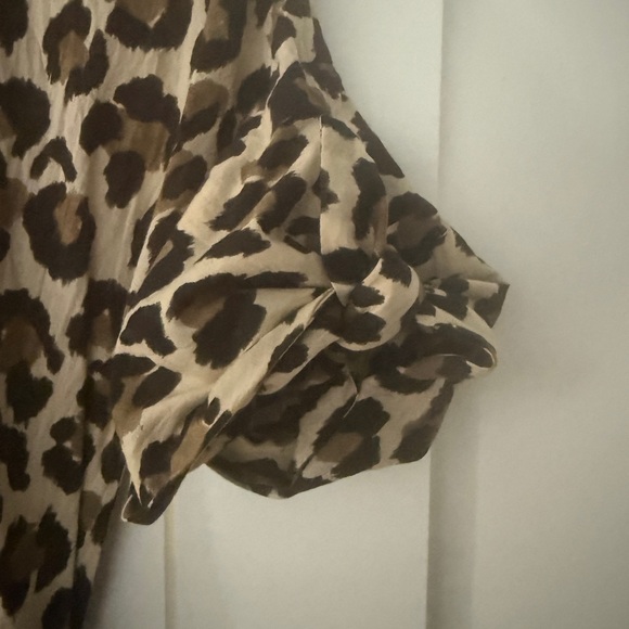 Zara ZW Collection Animal leopard Print Shirt Dress Sz-M - Picture 7 of 9